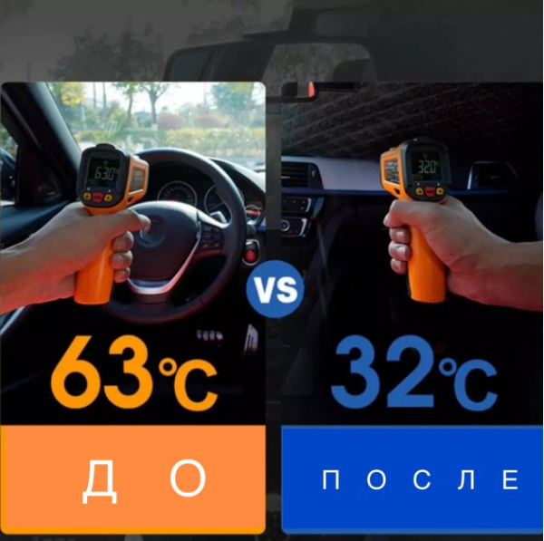 Солнцезащитный зонт для лобового стекла автомобиля, светоотражающий, складной 60 х 125 см.